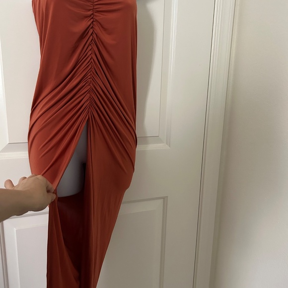 Sexy Orange high Slit Tube Dress -size XS - Picture 4 of 5